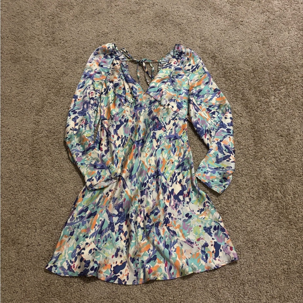 Anthropologie Silk Mini Dress Size Small - Picture 3 of 6